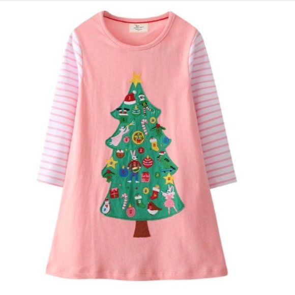 Other - Christmas Tree Pink Long Sleeve Tunic Shirt Dress